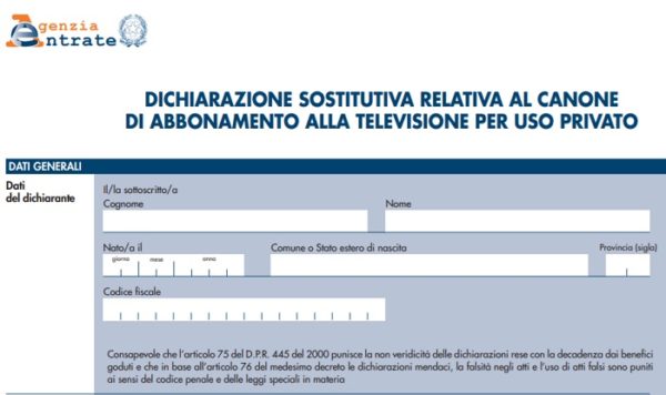 Canone Rai 2019 domanda esenzione rinnovo