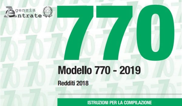 Modello 770 2019 istruzioni