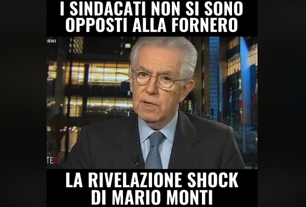 Pensioni ultima ora Quota 100, Monti sindacati mai contrari a Riforma Fornero