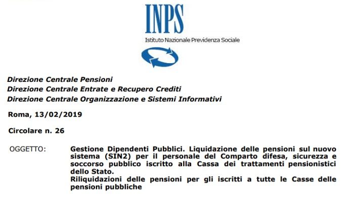 Pensioni dipendenti pubblici