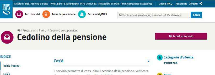 Cedolino pensione aprile 2019: data accredito e visualizzazione Inps