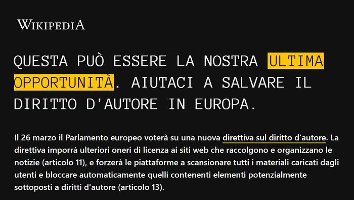 Wikipedia oscurata in Italia: le cause