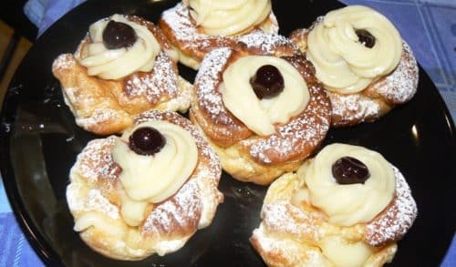 Zeppola di San Giuseppe al cioccolato fondente