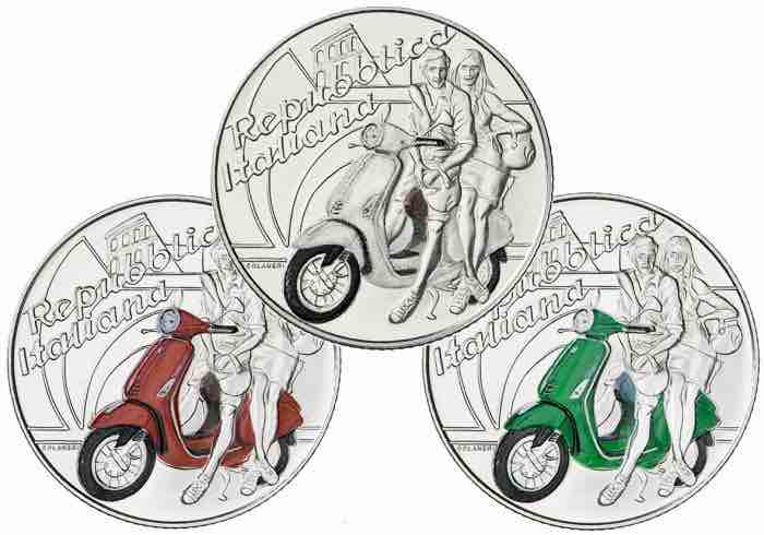 5 Euro vespa bianca