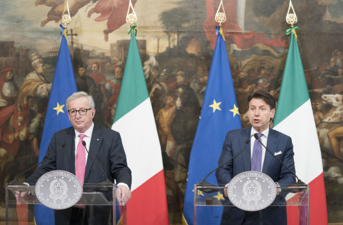 ecessione Italia 2019 Tajani Junker