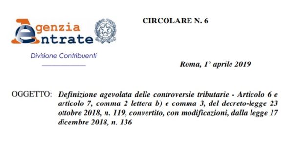 Pace fiscale 2019 nuova circolare AdE