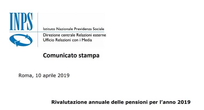 Rivalutazione pensioni 2019: tabella e indicazioni