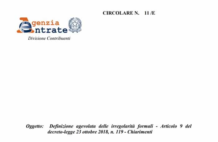 Pace fiscale sanatoria fiscale errori formali