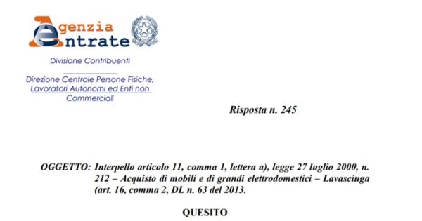 Bonus elettrodomestici e classe energetica A: quando spetta, il chiarimento