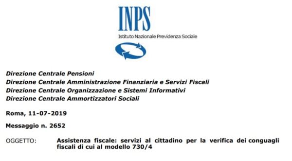 Modello 730/4 2019 verifica conguagli