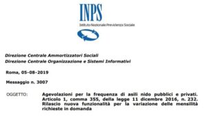 Bonus asilo nido Inps 2019
