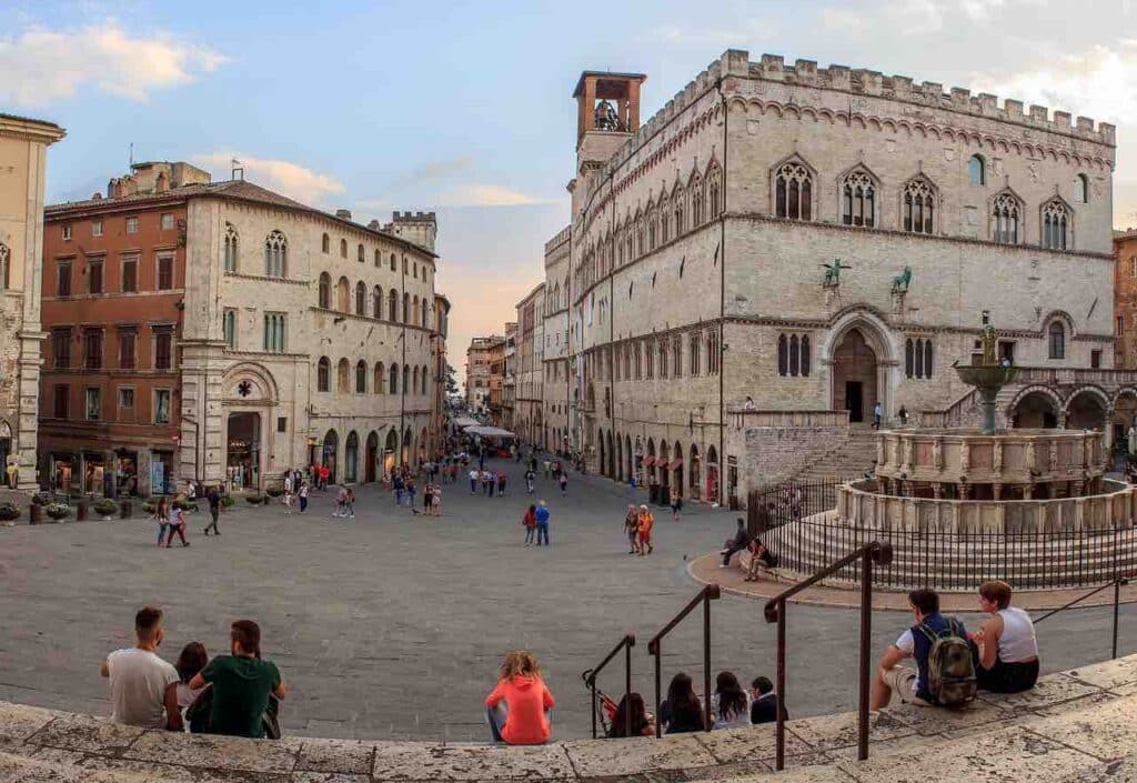 Vista piazza di Perugia