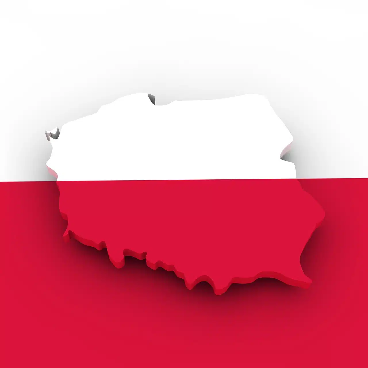 confini polonia su sfondo bianco rosso