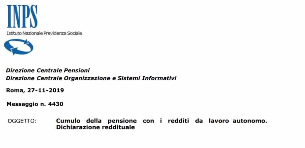 Cumulo pensione e lavoro autonomo