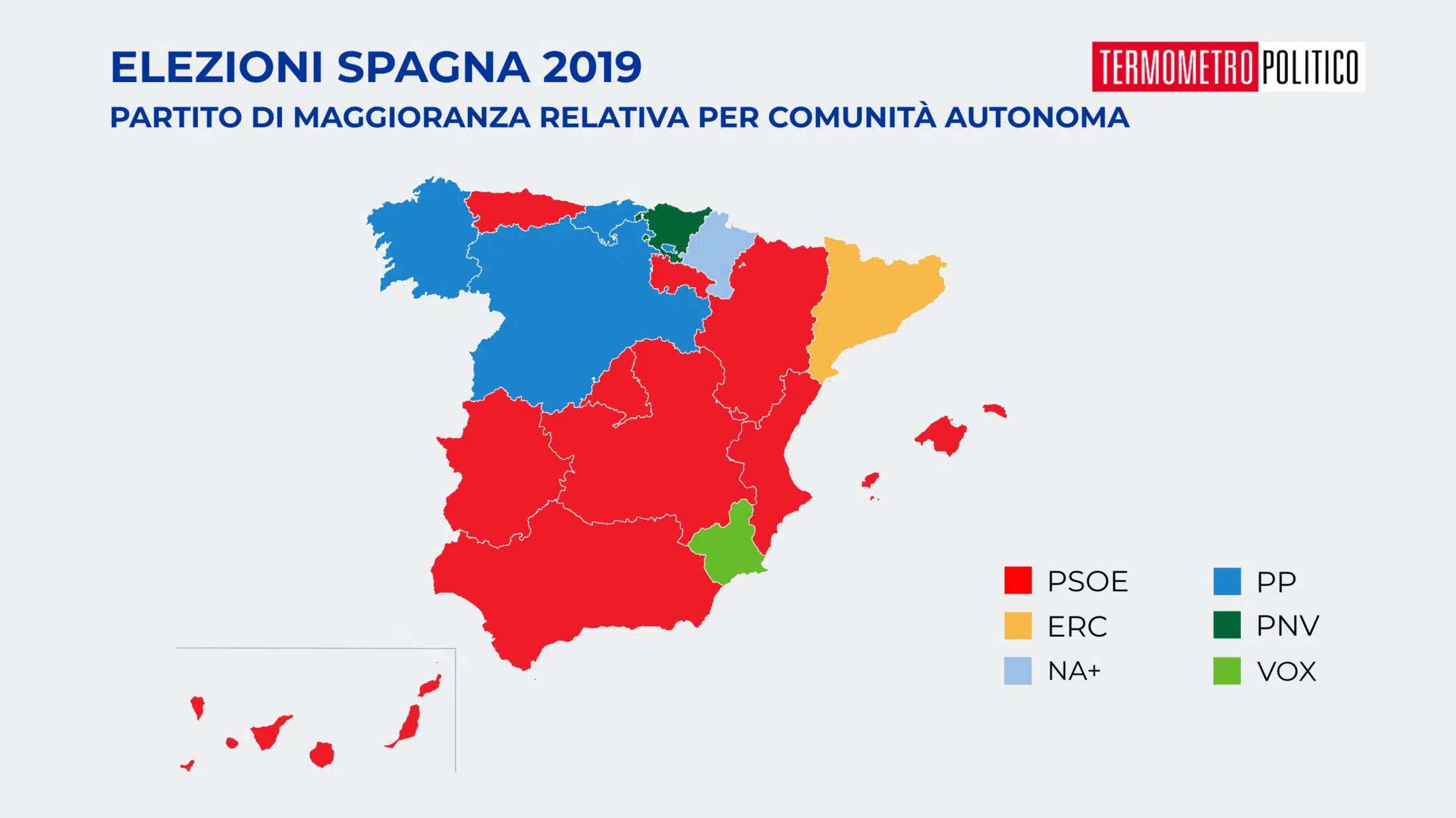 Elezioni Spagna, mappa risultati