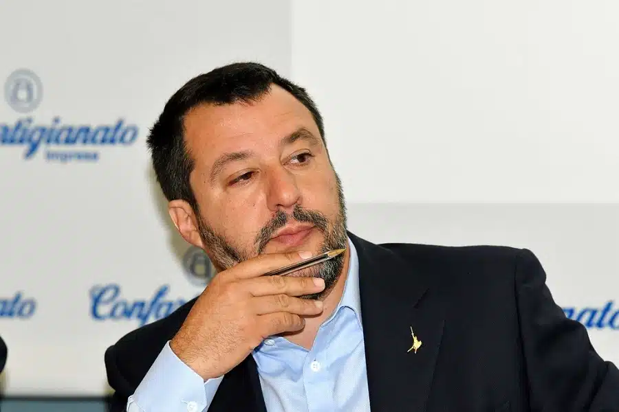 primo piano di Matteo Salvini