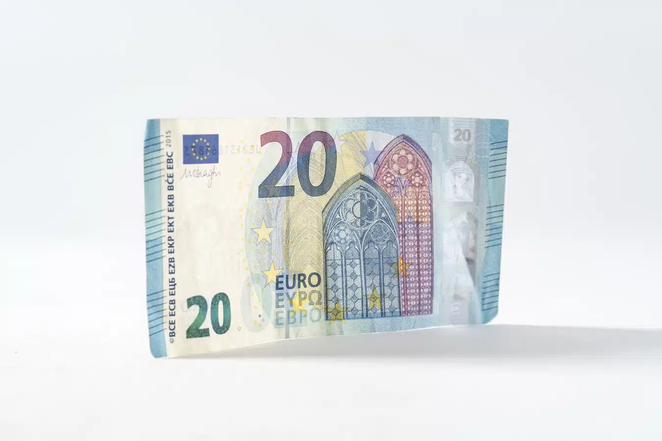 Bonus Renzi - Banconota di 20 euro con sfondo bianco