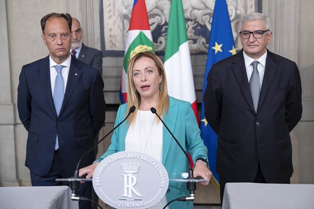 Giorgia Meloni nel corso delle consultazioni