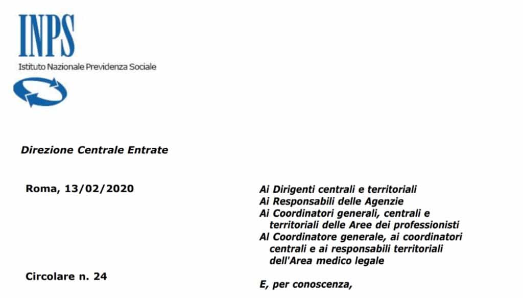 Contributi Inps 2020 nuove aliquote