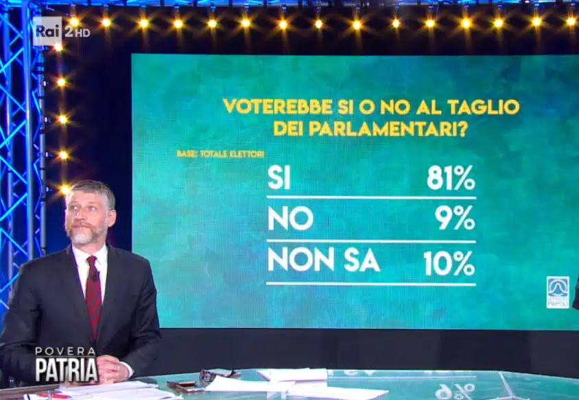 sondaggi elettorali piepoli, referendum taglio parlamentari