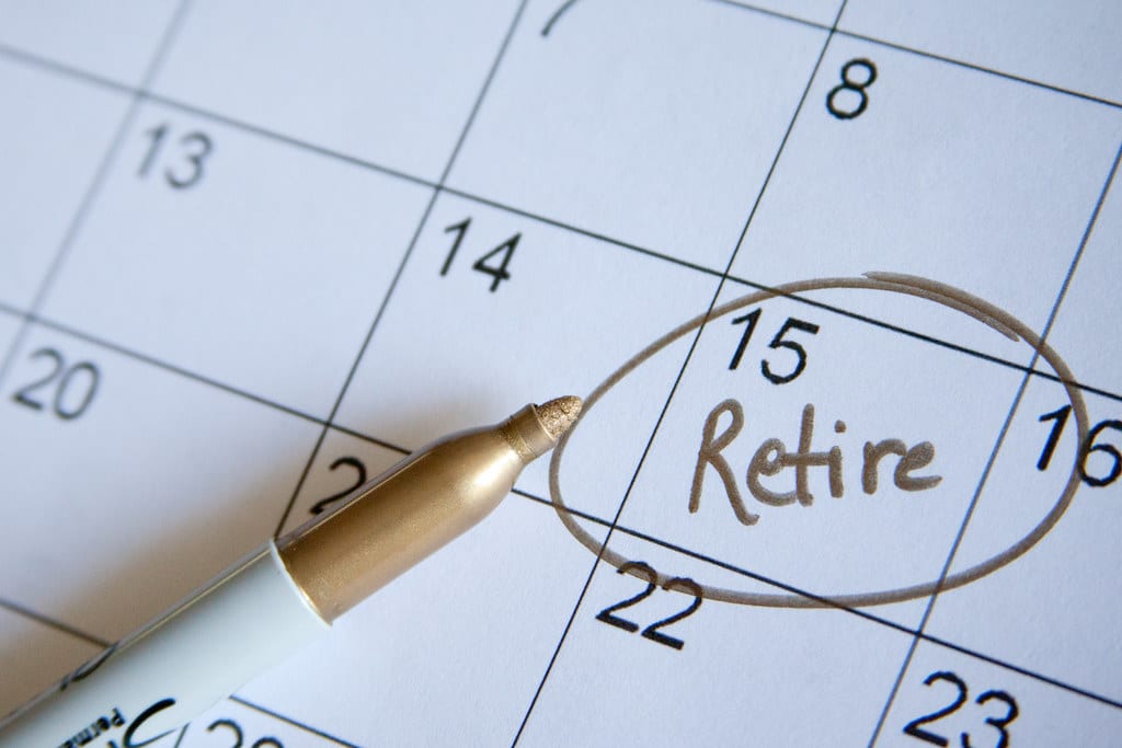 Calendario con la scritta retire sotto il numero 15