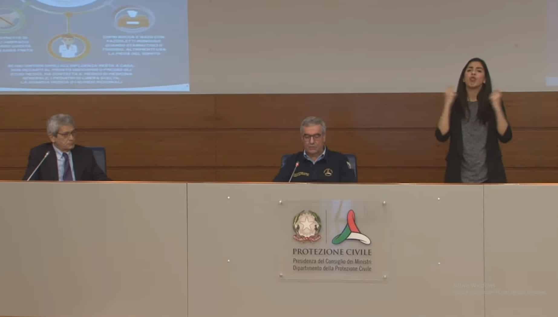 Conferenza stampa Protezione Civile con Bernabei, Borrelli e Caricato