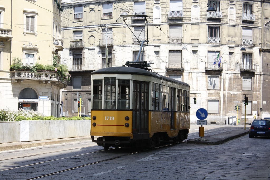 Tram in centro a Milano