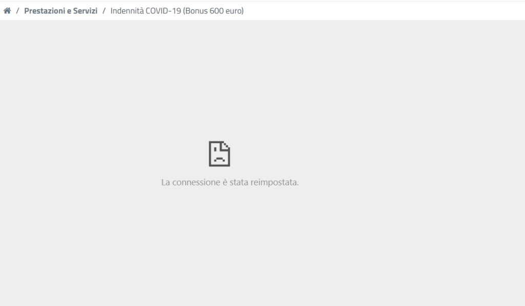 Sito Inps non funzionante
