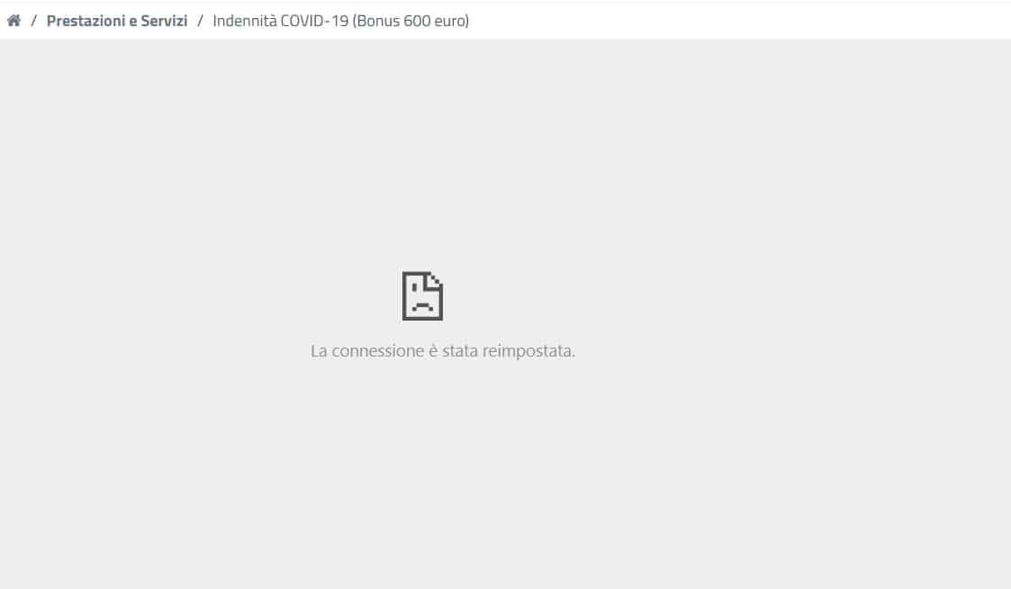 Sito Inps non funzionante