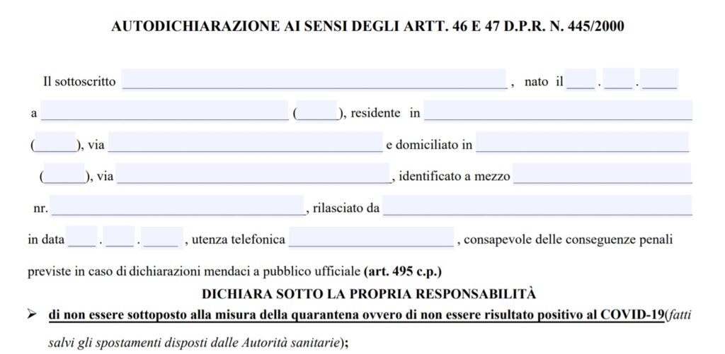 Coronavirus ultime notizie: spostamenti autocertificazione