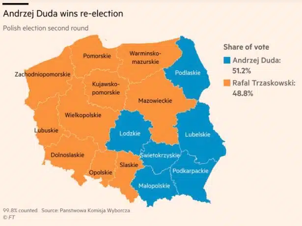 Mappa elezioni polonia