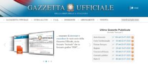 Home page del sito www.gazzettaufficiale.it